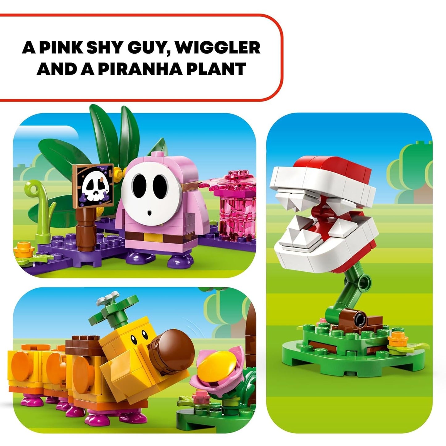 LEGO 71434 Super Mario Soda Jungle Adventure: Customizable Fun with Pink Shy Guy & Wiggler – Perfect for Gamers Ages 7+