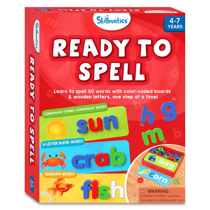 Skillmatics Preschool Learning Activity - Ready to Spell, Stage-Based Learning to Improve Vocabulary & Spelling, Educational Toy, Gifts for Boys & Girls Ages 4, 5, 6, 7