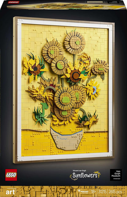 LEGO 31215 Art Vincent van Gogh Sunflowers Building Set (2,615 Pieces) | 3D Wall Art Décor for Adults & Art Lovers