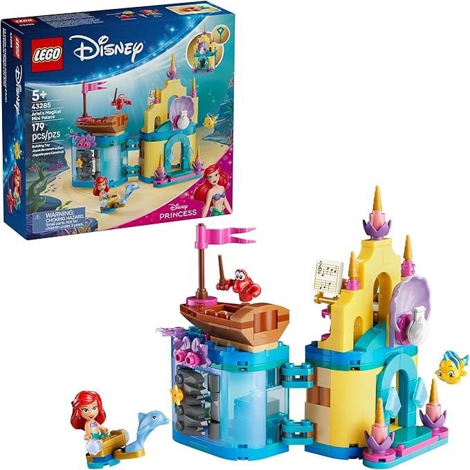 LEGO 43285 Disney Princess Ariel's Magical Mini Palace - The Little Mermaid Castle Toy w/a Micro Doll plus Sebastian & Flounder Animal Figures - Gift for 5+ Year Old Girls