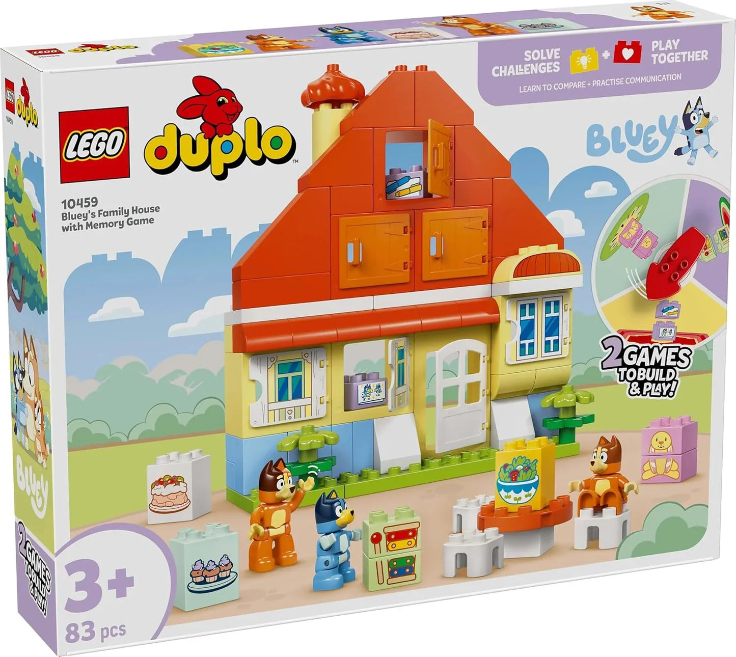 LEGO DUPLO Bluey Family House 10459 – Interactive Memory Game Toy for Kids 3+