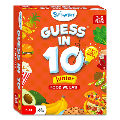 Skillmatics Card Game - Guess in 10 Junior Food We Eat for Kids, Boys, Girls, and Families Who Love Board Games and Educational Toys, Travel Friendly, Gifts for Ages 3, 4, 5, 6