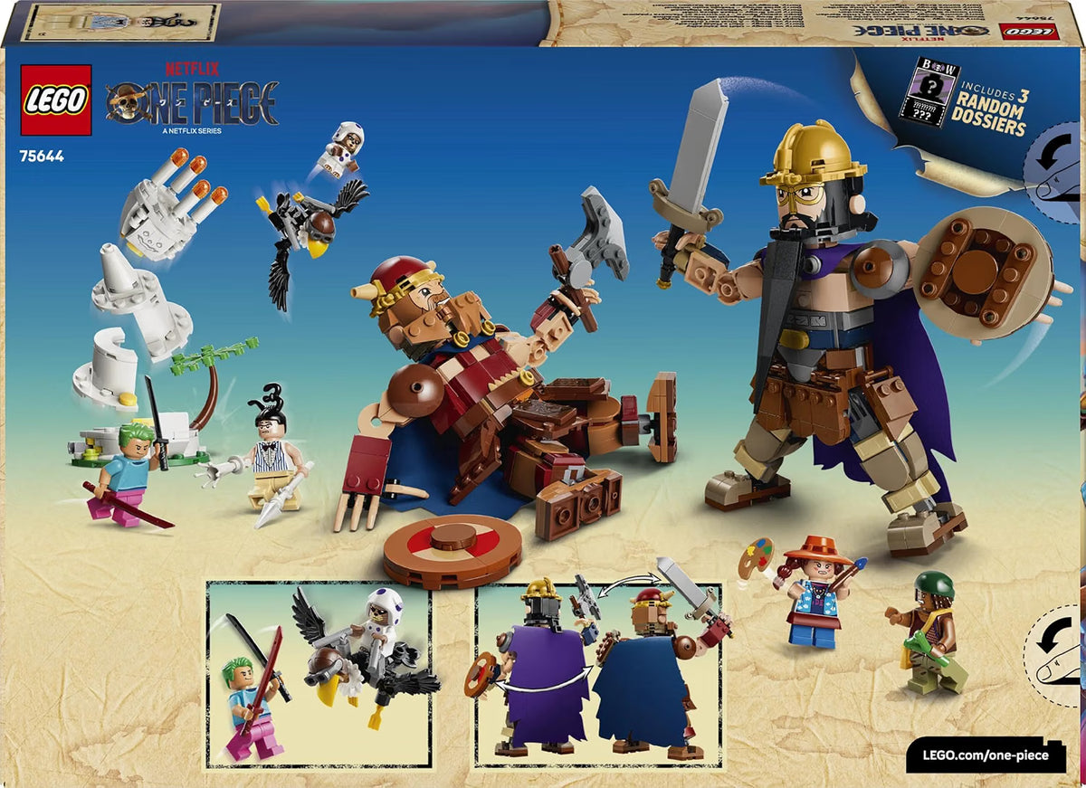 LEGO 75644 ONE PIECE Dorry vs. Brogy – Giants of Little Garden Building Set with 8 Figures, 733 Pieces, Ages 9+