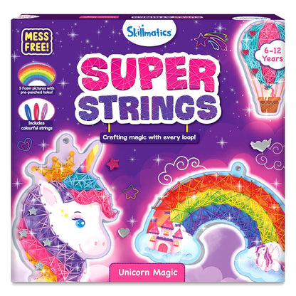 Skillmatics Art & Craft Activity - Super Strings Unicorn Magic, Mess-Free Art for Kids, Craft Kits & Supplies, DIY Creative Activity, Gifts for Girls & Boys Ages 6, 7, 8, 9, 10, 11, 12