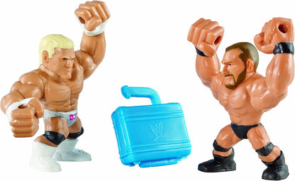(Damaged Box) WWE Slam City Dolph Ziggler vs Randy Orton Figure Set with Briefcase Accessory 8cm | WWE Wrestling Action Figures for Kids 4+