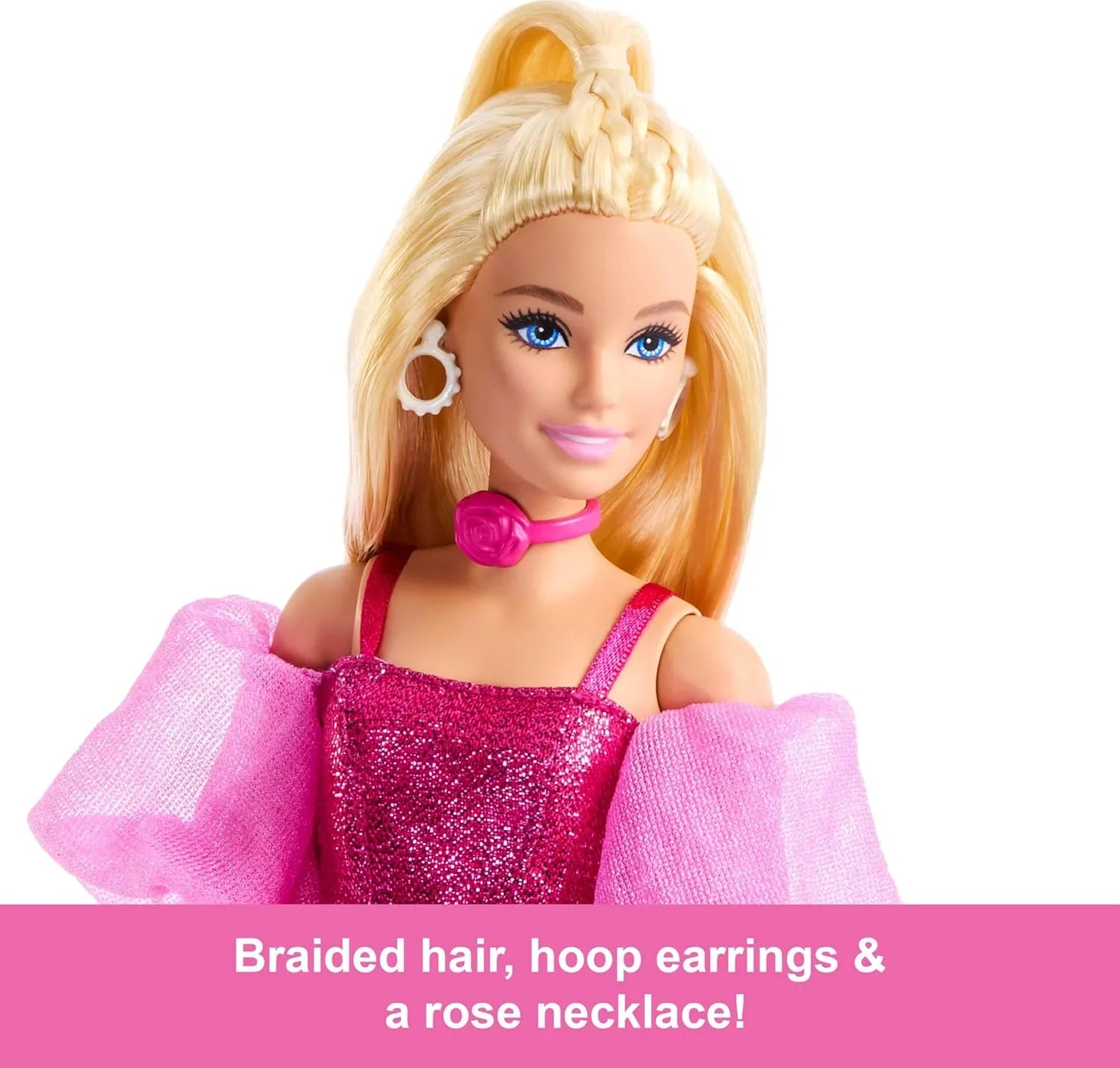 Barbie Deluxe Style #5 Doll JFP40 – Blonde Hair, Metallic Pink Dress & Accessories – Fashion Doll for Kids 4+ - Jaiman Toys