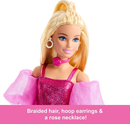 Barbie Deluxe Style #5 Doll JFP40 – Blonde Hair, Metallic Pink Dress & Accessories – Fashion Doll for Kids 4+ - Jaiman Toys