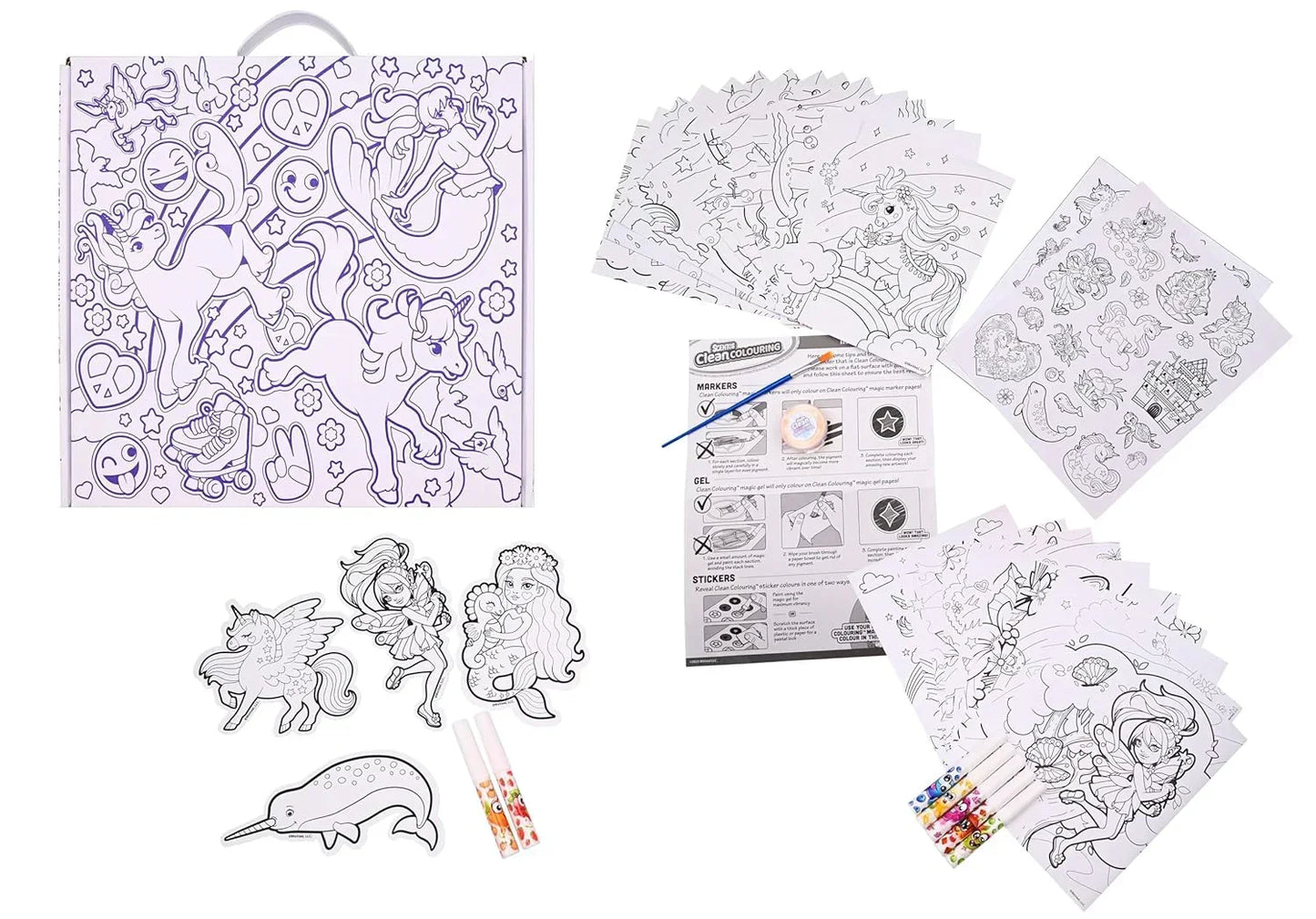 Scentos CleanColouring Markers and Gel Painting Enchanted Unicorn Set - Jaiman Toys