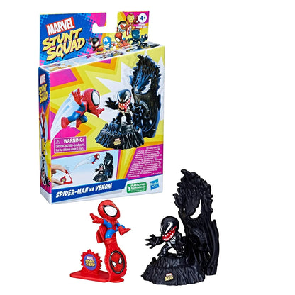 Marvel Stunt Squad Spider-Man Vs. Venom Playset, 1.5-Inch Action Figures for Kids - Jaiman Toys