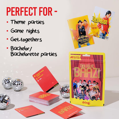 Dialogue Baazi Card Game : The Ultimate Bollywood Party Game | 100 Cards of Filmy Fun for Friends & Adults