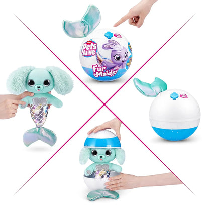 Pets Alive Furmaids by ZURU Mermaid Plush Interactive Light and Sound Girls Toy (Green Rabbit) - Jaiman Toys