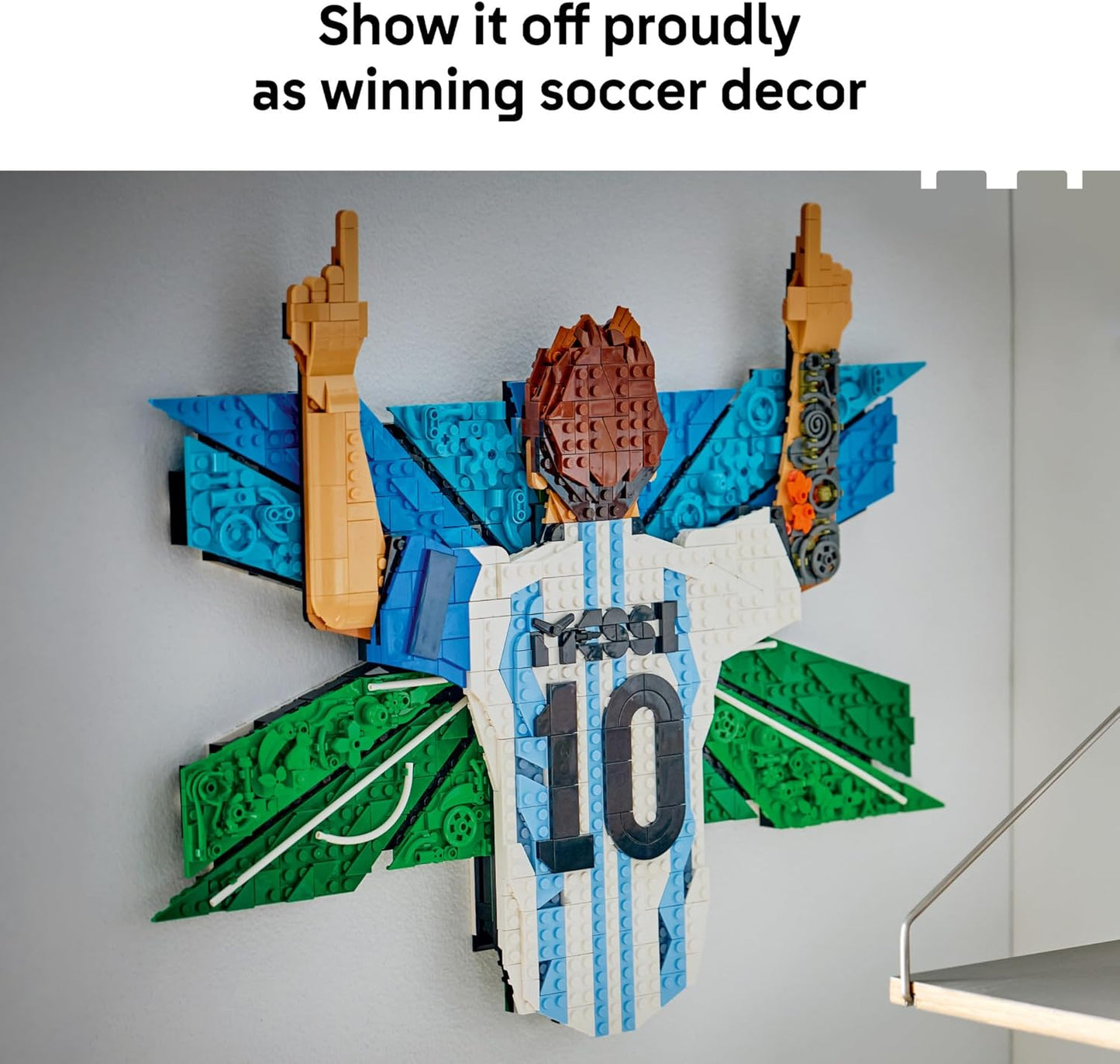 LEGO Editions Lionel Messi – Celebration - Building Set for Boys & Girls, Ages 14+ - Collectible Soccer Gift for Fans - Kids Bedroom or Shelf Decor - 43018