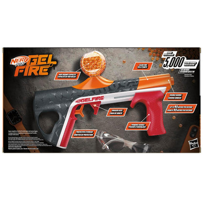 Nerf Pro Gelfire Quadrant Blaster with 5,000 Gel Rounds, 400-Round Hopper, 4-Round Slam Fire & Protective Eyewear, Up to 150 FPS – Ages 14+