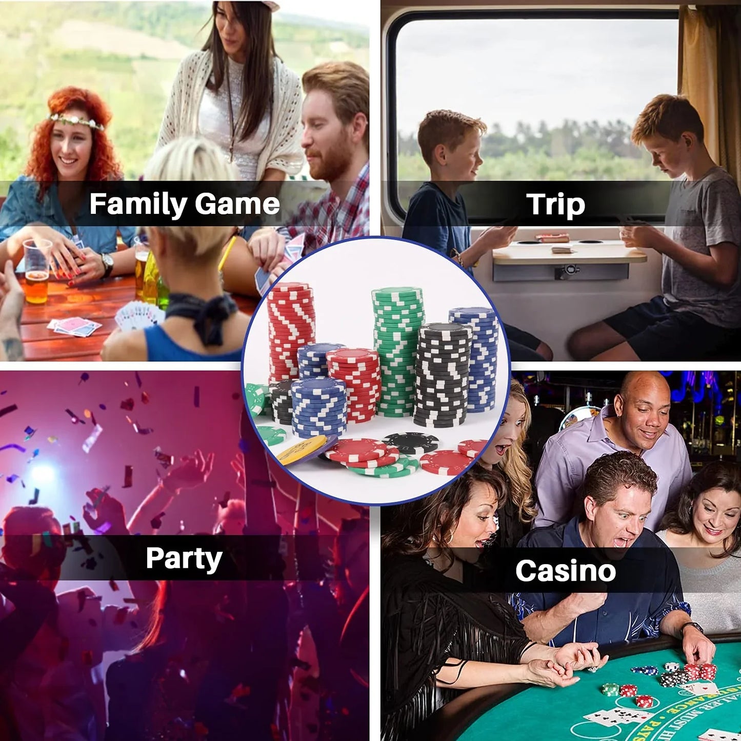 Poker Complete Game Set – Casino Style 500 Chips, Multiplayer