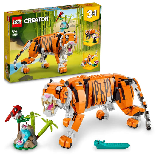 (Box Damage) LEGO Creator 3in1 Majestic Tiger 31129 Building Kit Featuring a Tiger, Red Panda and Koi Fish for Kids Aged 9+ - Jaiman Toys