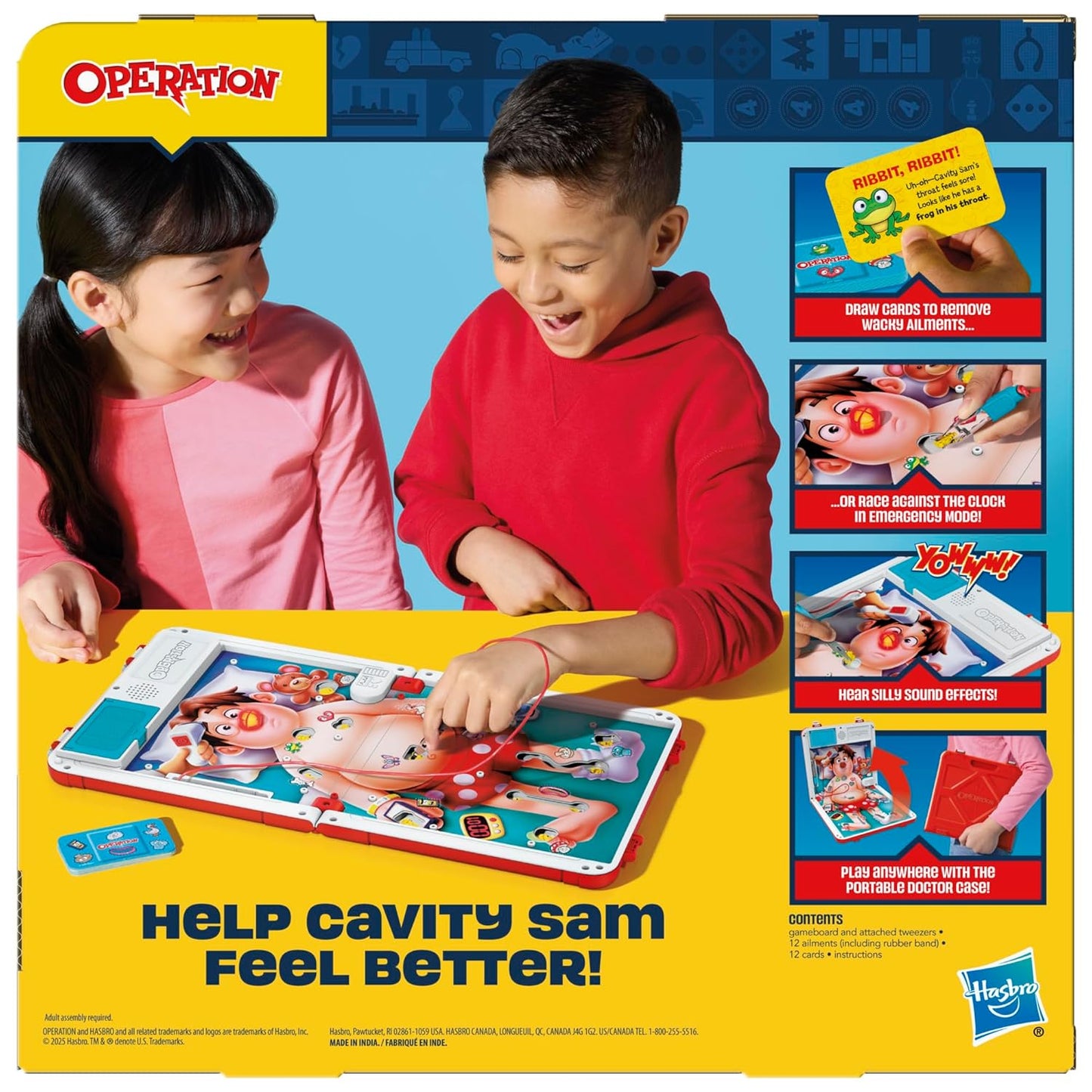 Operation Electronic Board Game with Carry Case | 2 Ways to Play | Kids Game Ages 6+