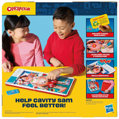Operation Electronic Board Game with Carry Case | 2 Ways to Play | Kids Game Ages 6+