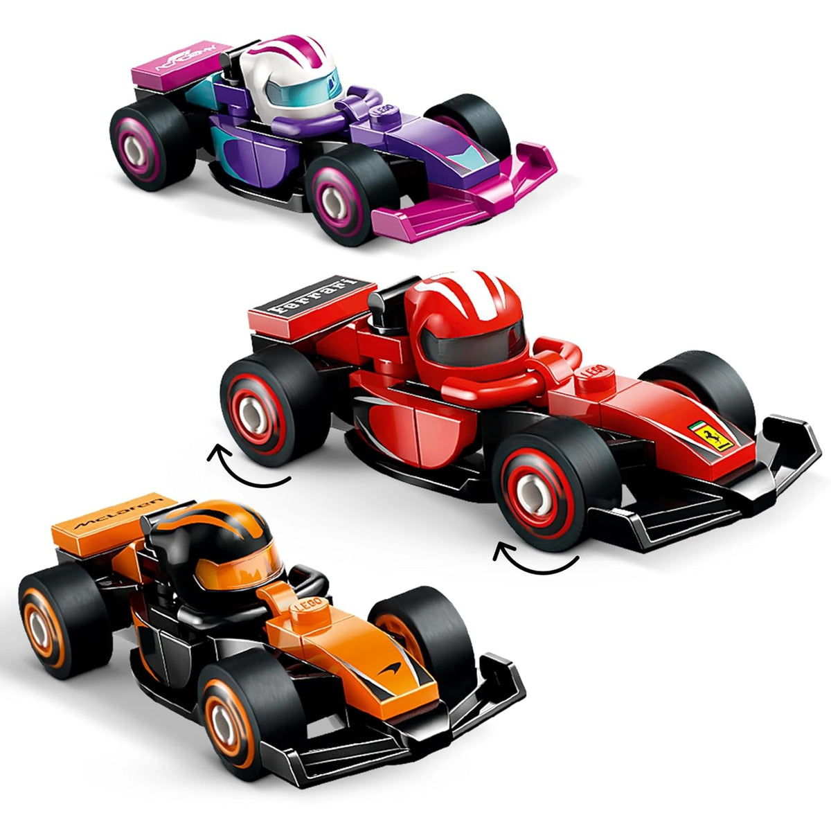 LEGO 71049 F1 Collectible Race Cars  Mini F1 Vehicles with Helmets (Ages 6+) - 1 Piece Random