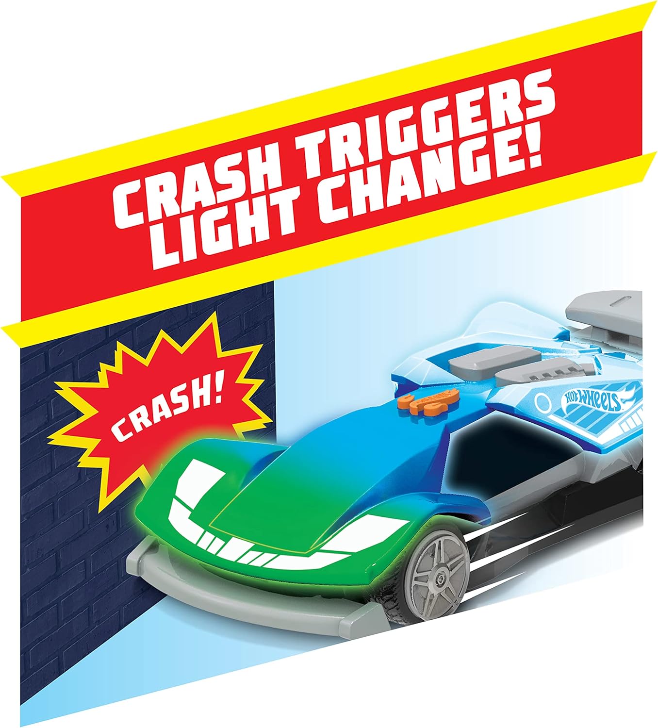 Hot Wheels Color Crashers Cyber Speeder – Crash Action Car with Lights & Sounds (3+ Years)