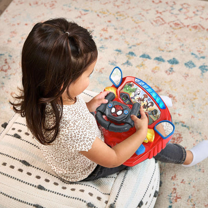 VTech Marvel Spidey and His Amazing Friends Spidey to the Rescue Driver | 2-in-1 Interactive Driving Toy with Steering Wheel, Lights, Sounds & 180+ Phrases