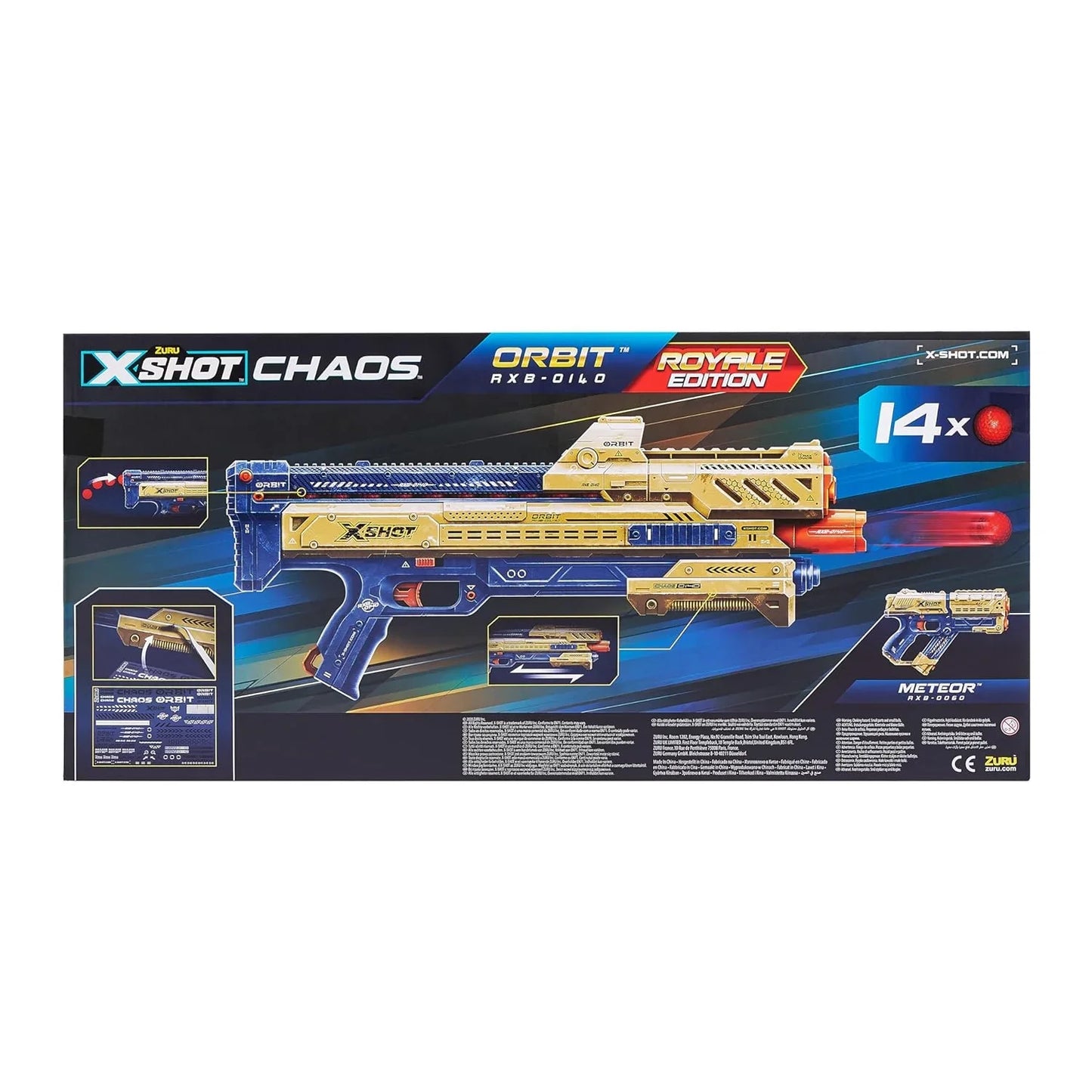 X-Shot Golden Chaos Orbit Blaster – High-Performance Foam Dart Gun for Kids 12+