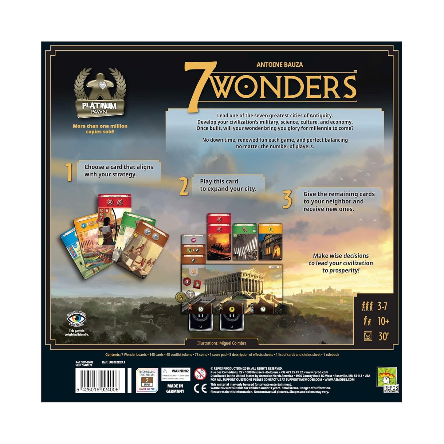 7 Wonders Board Game (3-7 Players ) - Age 10+