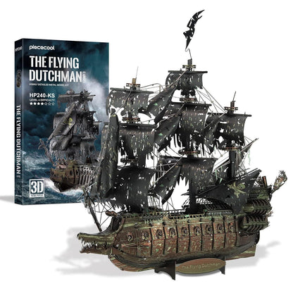 Piececool  3D Metal Puzzle The Flying Dutchman (Large) Ghost Ship – 369 Pieces – Level 4 Difficulty – Stainless Steel DIY Model Kit- Age16+