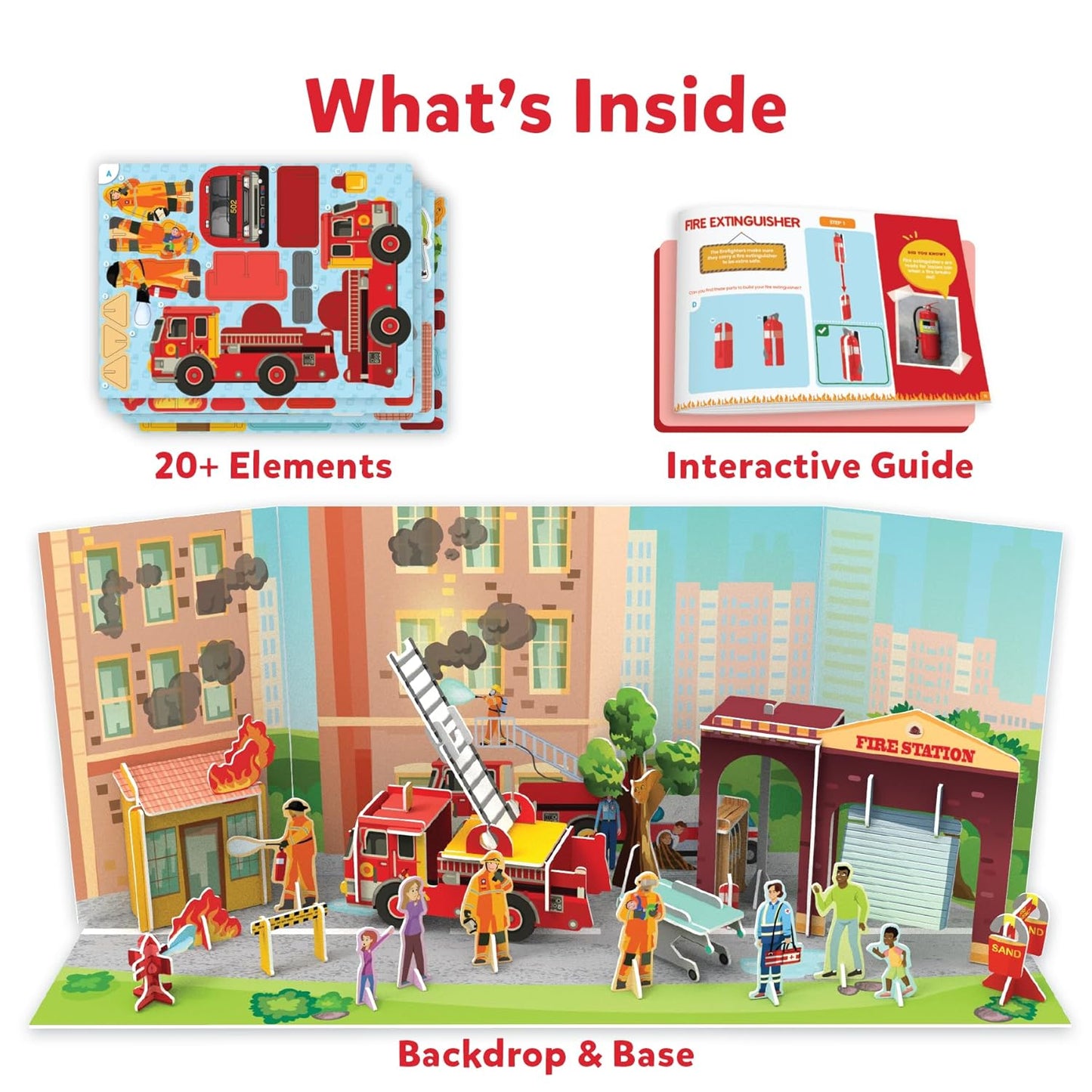 Skillmatics My World-Firefighters To The Rescue, Stem Building Playset & Learning Toy For Preschool Kids, Gifts For Ages 3 To 7, Multi color