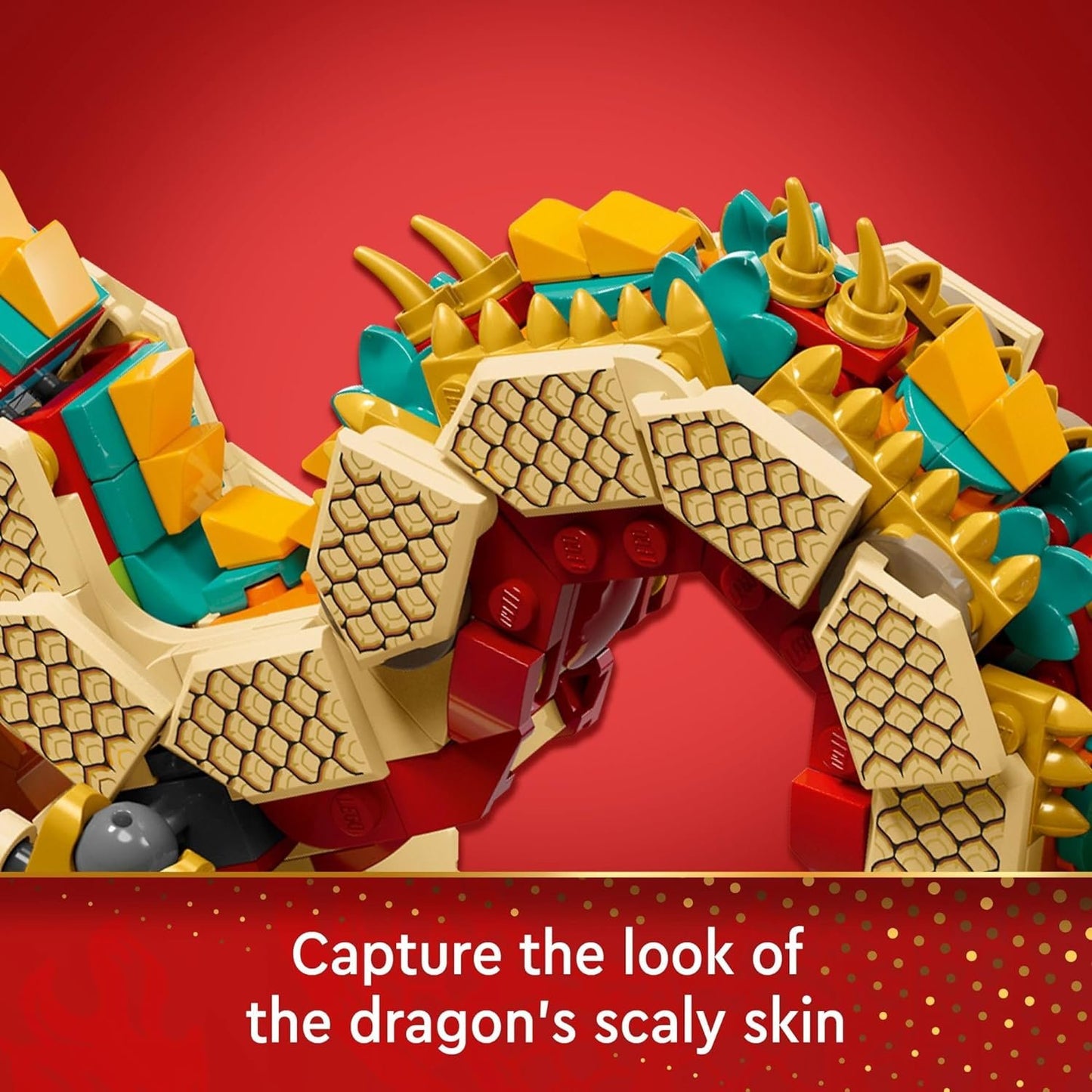 LEGO Spring Festival Auspicious Dragon Buildable Figure, Dragon Toy Building Set, Great Spring Festival Decoration or Unique Gift for Boys and Girls Ages 10 and Up, 80112