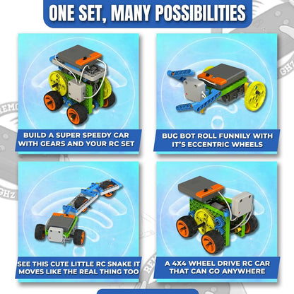 Blix RC Explorers 8-in-1 – DIY 2.4GHz Remote Control Robot Building Kit, Ages 8+