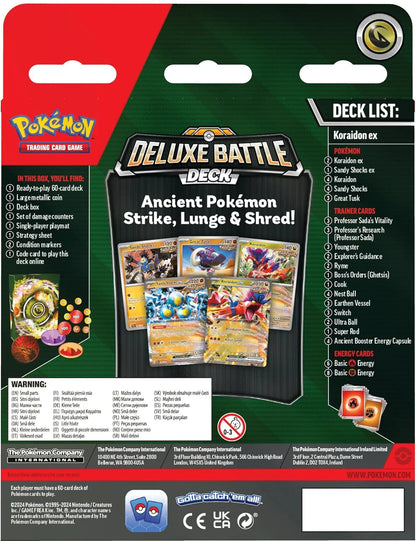 Original Pokémon TCG Koraidon EX Deluxe Battle Deck | 60-Card Ready-to-Play Deck for Kids & Collectors