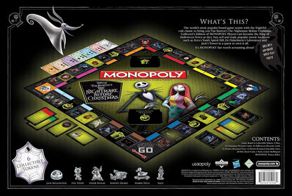 Monopoly Disney Nightmare Before Christmas Board Game | Collectible Monopoly Tim Burton Nightmare Before Christmas Movie | Collectible Monopoly Tokens