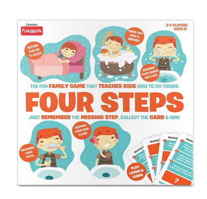 Funskool Four Steps Family Board Game for Kids | Daily Routine Learning & Memory Game | Fun Educational Game for Children & Family