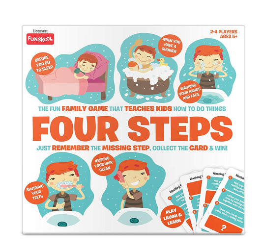 Funskool Four Steps Family Board Game for Kids | Daily Routine Learning & Memory Game | Fun Educational Game for Children & Family