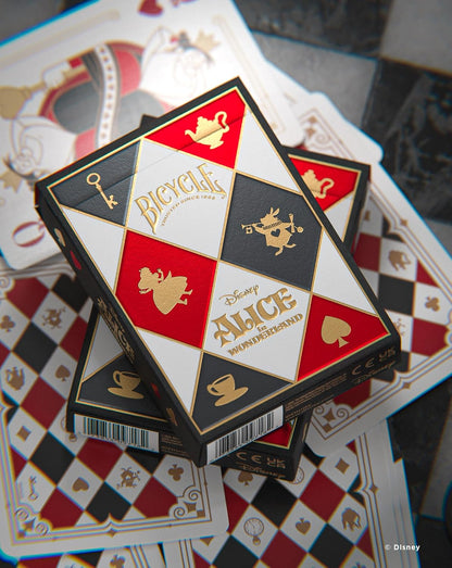 Bicycle Disney Alice in Wonderland Playing Cards – Collectible Deck with Air-Cushion Finish & Gold Foil Box