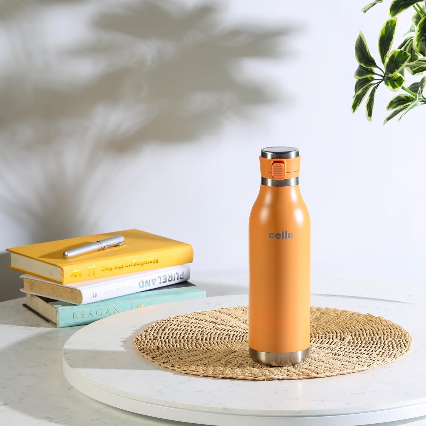 Cello 600ml Vacuum Insulated Stainless Steel Water Bottle | Hot & Cold Flask with One-Touch Lock & Leakproof Lid