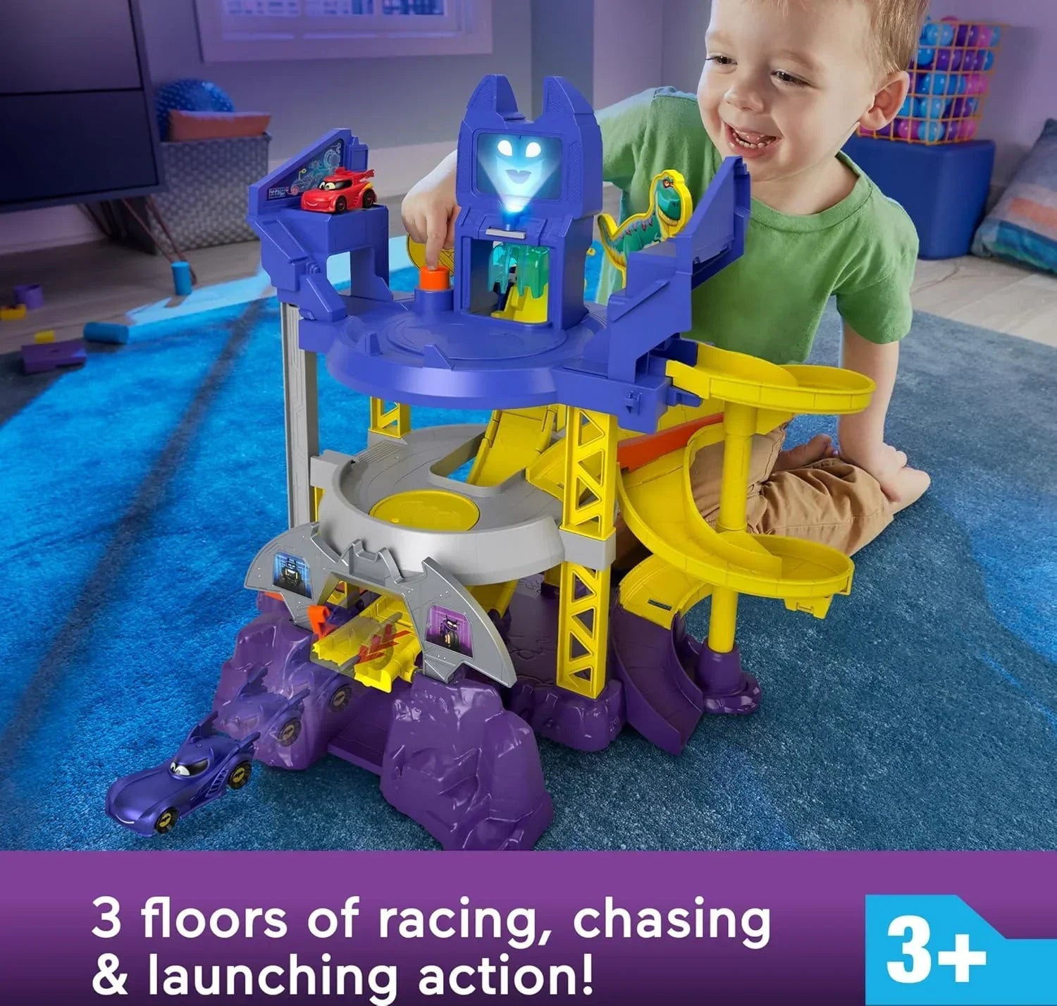 Fisher-Price DC Batwheels Toy Car Race Track' Launch & Race Batcave with Lights & Sounds - Jaiman Toys