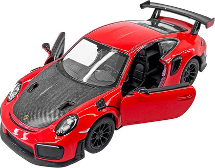 KiNSMART Porsche 911 GT2 RS – 1:36 Scale Die-Cast Model Car – Pullback Toy Car Collectible - Red