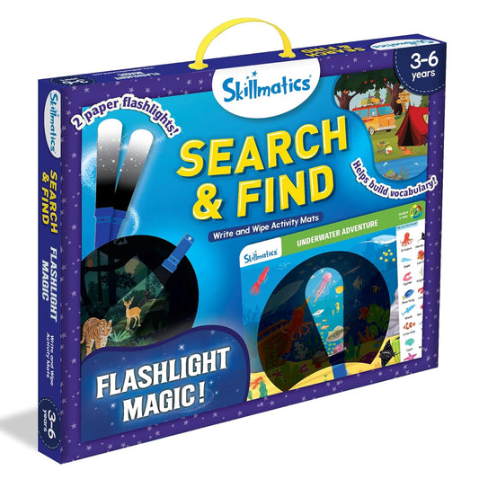 Skillmatics Preschool Learning Activity - Search and Find Flashlight Magic, Educational Game for Kids, Toddlers Who Love Toys, Art & Craft Activities, Gifts for Girls and Boys Ages 3, 4, 5, 6