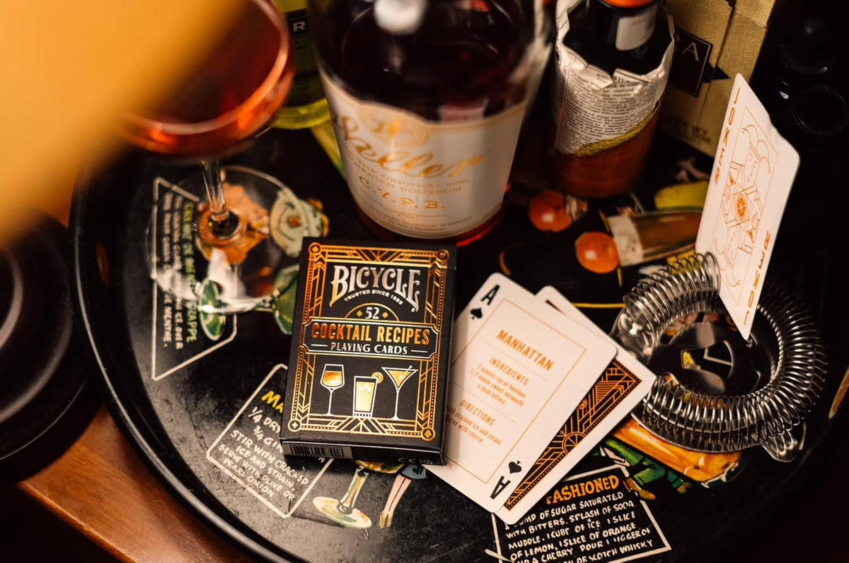 Bicycle Cocktail Recipes Playing Cards – 52 Drink Recipes, Poker Size Deck with Air-Cushion Finish
