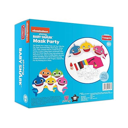 Funskool Handycrafts Baby Shark Mask Making Kit for Kids | DIY Make Your Own 3 Soft Baby Shark Masks | Creative Art & Craft Activity Set | Baby Shark Birthday Party Supplies, Games & Activities | Craft Kit for Boys & Girls Ages
