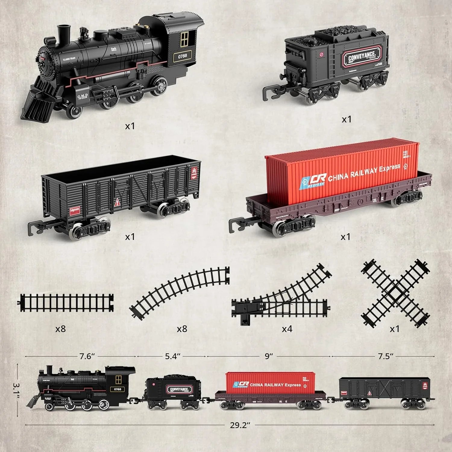 Premium Alloy Smart Train Set – Remote Control Steam Engine with Sound, Light & Music for Kids - Jaiman Toys