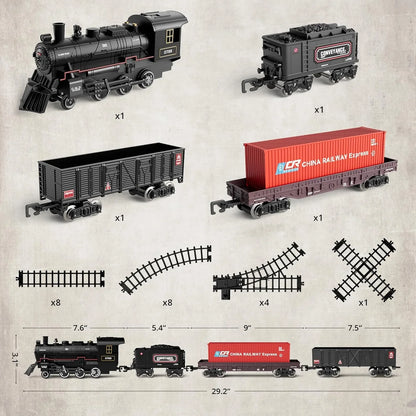 Premium Alloy Smart Train Set – Remote Control Steam Engine with Sound, Light & Music for Kids - Jaiman Toys