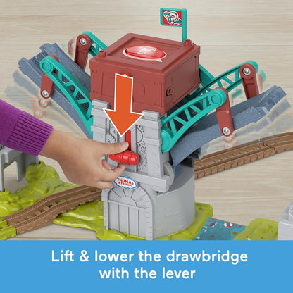 Fisher-Price Thomas & Friends Bulstrode & Talking Which-Way Bridge Train Set – Motorized Percy Track Playset