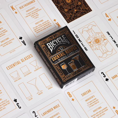 Bicycle Cocktail Recipes Playing Cards – 52 Drink Recipes, Poker Size Deck with Air-Cushion Finish