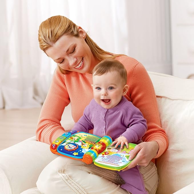 VTech Musical Rhymes Book | Interactive Nursery Rhyme Learning Book with Lights, Songs, Melodies & Instrument Buttons | Red