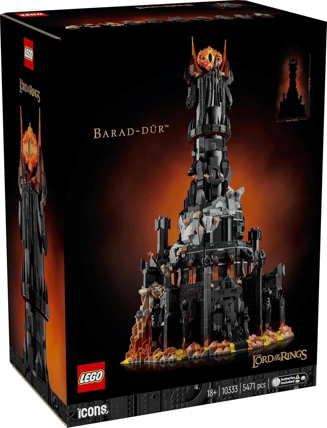 LEGO Icons The Lord of The Rings: Barad-dûr 10333 Building Blocks for 18+ Gift