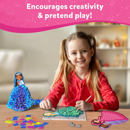 Skillmatics Art & Craft Activity - Poke-in Art Magical Princesses, Mess-Free Art for Kids, DIY Craft Kits, Creative Activity, Fine Motor Skills, Gifts for Girls & Boys Ages 4, 5, 6, 7, 8, 9