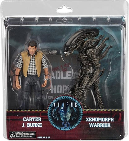 NECA - ALIENS! CARTTER J. BRUKE &amp; XENOMORPH WARRIOR - NECA Exclusive Action Figures Age 17+