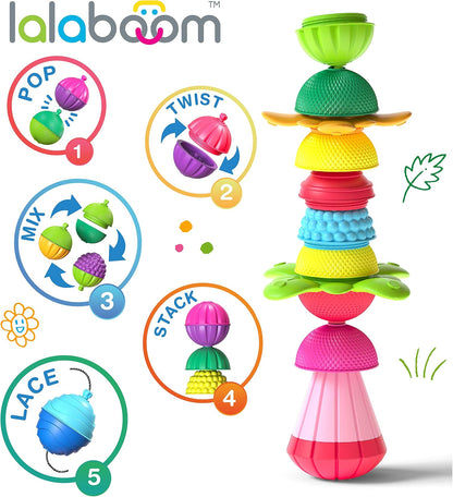 (Creased Box) Lalaboom 5-in-1 Snap Beads Educational Toy Set | Creative Learning & Sensory Development Beads for Toddlers